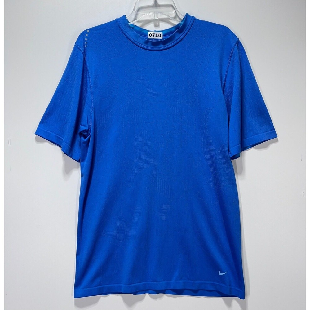 Nike Fit Dri Adult T-Shirt Size L Royal Blue Athletic Workout Athlesure Pullover